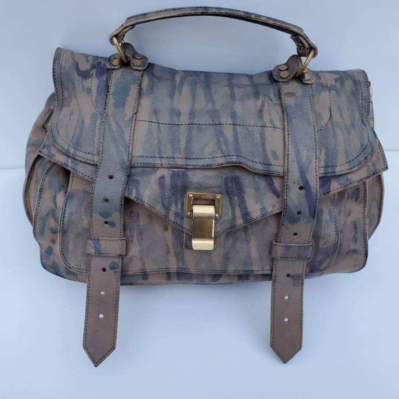 Proenza Schouler PS1 bag painted stripes gray blue purple beige black tan purple - Picture 7 of 12